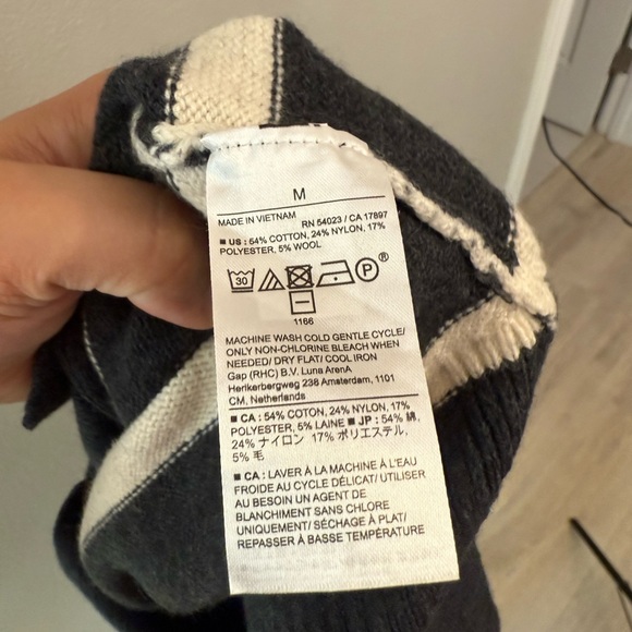 Banana Republic Gray Striped Mock Neck Sweater Women’s Medium - Picture 5 of 5